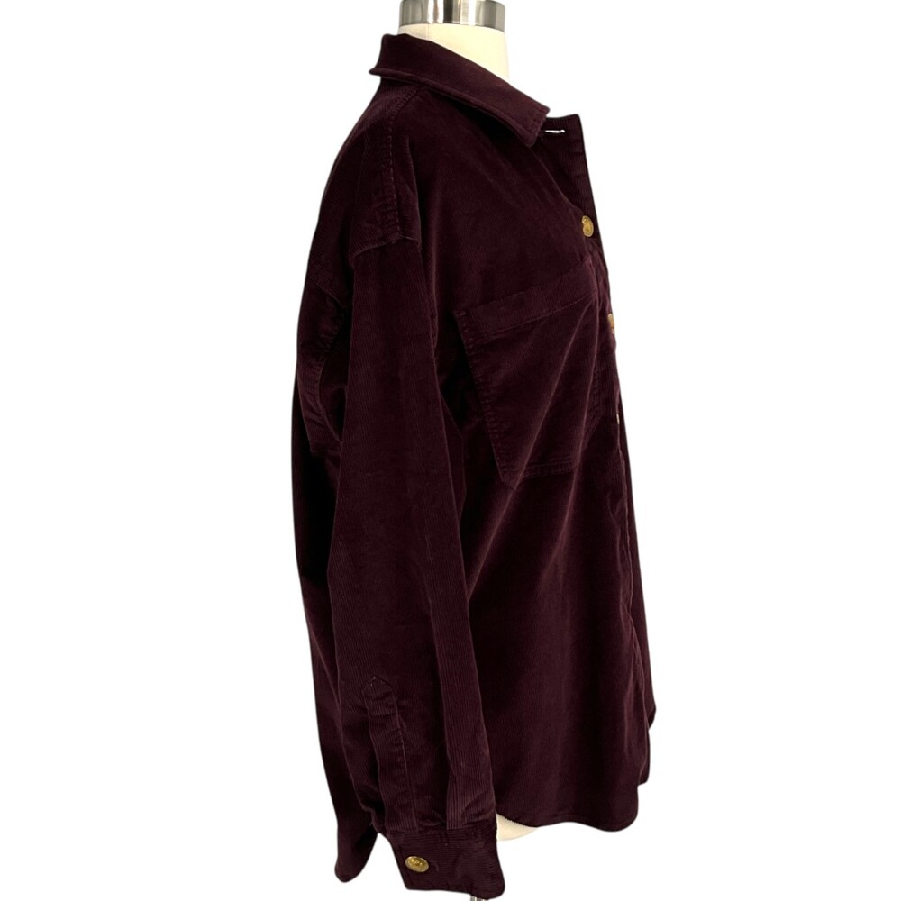 rag & bone Lory Corduroy Shirt Jacket Burgundy Shacket Oversized Size Small S - Picture 6 of 10